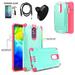 Value 4in1 Accessories For LG Stylo 5v Case (6.2 )/ Boost LG Stylo 5 Case / LG Stylo 5+ Case / Stylo 5 Plus Case Shock Absorbing Case (Combat Teal +Tempered Glass+C-USB+Car Mount)