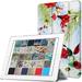 DuraSafe Cases For iPad PRO 12.9 - 2 Gen Slimline Series Lightweight Protective Cover with Dual Angle Stand & Clear PC Back Shell - Birds & Flowers