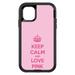 DistinctInk Custom SKIN / DECAL compatible with OtterBox Defender for iPhone 11 Pro (5.8 Screen) - Keep Calm and Love Pink