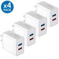 USB Wall Charger Power Adapter 2A/5V Travel Charger US Plug Compatible with Samsung Galaxy S6 S7 S8 S9 S10 Note 8 9 10 LG G5 G6 G7 G8 V20 V30 V40 V50 ThinQ iPhone 7/8/X/XS/XR/11 [4-PACK]