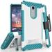 Case with Clip for LG Stylo 4 White/Turquoise Tri-Shield Cover and Belt Hip Holster [with Metal Kickstand + Wrist Strap Lanyard] for LG Q Stylus | LG Stylo 4 | LG Stylus 4