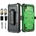 Value Pack for 5 LG X Style Belt Clip Kickstand Dual Layer Protective Attached Full Screen Protector Raised Bevel Design Hard Back Shockproof Armor Impact Bumper Combo Holster Phone Case + [Green]