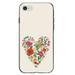 DistinctInk Clear Shockproof Hybrid Case for iPhone 7 8 SE (2020 Model) 4.7 Screen TPU Bumper Acrylic Back Tempered Glass Screen Protector - Spring Collection - Floral Heart Green Red