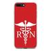 DistinctInk Clear Shockproof Hybrid Case for iPhone 7 PLUS / 8 PLUS (5.5 Screen) - TPU Bumper Acrylic Back Tempered Glass Screen Protector - RN Registered Nurse Symbol - Support for Nurses