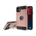 Waloo Products Dual Layer Protective Carbon Fiber Case with Ring Kickstand for All IPhone s