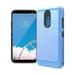 Compatible Case for LG Prime 2 / LG Aristo 4 Plus/ Straight Talk LG Journey Smartphone / LG Journey /LG Arena 2 / LG Escape Plus Dual Layer Metallic Brushed Design Shockproof Cover Case (Blue)