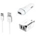 3-in-1 Type-C USB Chargers Bundle Car Kits for ZTE Axon 7 Grand X Max 2 (White)- 2.1Ah Car Charger + Home Charger Adaptor (Dual Port) + USB Data Charging Cable