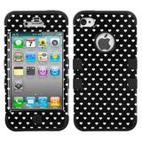 Black Vintage Heart Dotsblack Tuff Hybrid Phone Protector Cover Military-grade Certified For Apple Iphone 4s4
