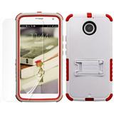 WHITE RED TRI-SHIELD CASE STAND SCREEN PROTECTOR FOR MOTOROLA MOTO-X 2nd GEN