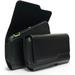 Classic Leather Belt Clip Loop Holster Pouch Sleeve Flip Phone Holder For Google Nexus 6P Fit with Otterbox Defender Case/Lifeproof Case/Hybrid Armor Case/Battery Back Case On - Black