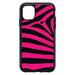 DistinctInk Custom SKIN / DECAL compatible with OtterBox Symmetry for iPhone 11 (6.1 Screen) - Black Hot Pink Zebra Skin Stripes