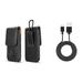 Bemz Accessory Bundle for Alcatel TCL LX 1X Evolve idealXTRA - Vertical Belt Holster Carrying Case with Card Slots (Black) with Durable Fast Charge/Sync USB Charger Cable (3.3 Feet) and Atom Cloth