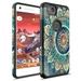 Google Pixel 2 Case PIXEL 2 Cases KAESAR Slim Sleek Hybrid Dual Layer Shockproof Hard Cover Graphic Fashion Cute Colorful Silicone Skin For Google Pixel 2 (Green Mandala)