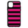 DistinctInk Custom SKIN / DECAL compatible with OtterBox Symmetry for iPhone 11 Pro (5.8 Screen) - Black & Pink Bold Horizontal Stripes