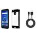 Bemz Accessory Bundle for Alcatel idealXTRA (AT&T) - Slim Brushed Protective Case (Silver) Durable Micro USB Data Sync Cable (3 feet) and Atom Cloth for Alcatel idealXTRA (AT&T)