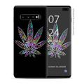 Skin Decal Vinyl Wrap for Samsung Galaxy S10 Plus - decal stickers skins cover - pot leaf marijuana colorful retro