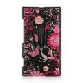 DreamWireless Butterfly Rubber Coated Hard Snap-in Case Cover For Nokia Lumia 920 Black/Hot Pink