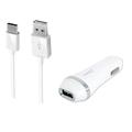 2-in-1 Type-C USB Chargers Bundle for LG G6 H870 V20 VS995 H990 LS997 H910 LG G5 H850 H820 US992 H830 LS992 G5 se H845 (White) - 2.1Ah Car Charger Adapter + USB Charging Cable