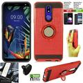 For LG Solo Case Shock Absorbing Slim Ring Cover Slim Ring Red +Car Mount