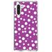 DistinctInk Clear Shockproof Hybrid Case for Samsung Galaxy Note 10 (6.3 Screen) - TPU Bumper Acrylic Back Tempered Glass Screen Protector - Fuchsia White Bubbles Polka Dots - Polka Dot Pattern