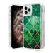 Apple iPhone 11 PRO Phone Case Marble Pattern Heavy Duty Hybrid Sturdy Armor High Impact Hard & Soft TPU 3-Layers Full-Body Shock Absorption Bumper Protective Cover [GREEN] for Apple iPhone 11 Pro