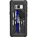 LIMITED EDITION- Customized Designs by Ego Tactical over a UAG- Urban Armor Gear Case for Samsung Galaxy S8 (Standard Size 5.8 ) (NOT for S8 PLUS)- Serve Honor Protect - Thin Blue Line Punisher