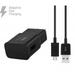 OEM Quick Fast Charger For Google Nexus 6 Cell Phones [Wall Charger + 5 FT Micro USB Cable] - True Digital Adaptive Fast Charging - Black