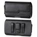 Leather Belt Clip Case Holster Pouch Holder For LG Q60 with Otterbox Defender / Lifeproof / Battery Case On [Classic]