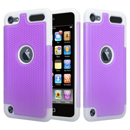 iPod Touch 5 Case iPod Touch 6 Case Heavy Duty High Impact Armor Case Cover Protective Case for Apple iPod touch 5 6th Generation Purple