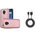 Bemz Accessory Bundle for Alcatel idealXTRA - Brushed Carbon Fiber Edge Slim Case (Rose Gold) Durable Micro USB Data Sync Cable (3 feet) and Atom Cloth for Alcatel idealXTRA