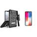 Beyond Cell Military Grade Shock Proof Kickstand Belt Holster Clip Case (Digital Pixel Camo) with Bubble-Free Tempered Glass Screen Protector and Atom Cloth for iPhone Xs Max