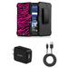 Alcatel Raven LTE | Verso | IdealXCITE | CAMEOX - Bundle: Shockproof Kickstand Belt Holster Case - (Pink Zebra) 10W High Powered USB Wall Charger with Micro USB Cable [4 Feet] and Atom Cloth
