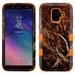 Samsung Galaxy A6 (2018 Model) Phone Case Tuff Hybrid Shockproof Impact Rubber Dual Layer Hard Soft Protective Hard Case Cover Vine Orange Phone Case for Samsung Galaxy A6