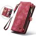 iPhone Xs Max Wallet Case Dteck Multi-function 2 in 1 PU Leather Zipper 11 Card Slots Card Slots Money Pocket Clutch Wallet Case Detachable Magnetic Cover For Apple iPhone XS Max Red