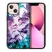 FINCIBO Soft Rubber Protector Cover Case for Apple iPhone 13 mini 5.4 2021 (NOT FIT Apple iPhone 13 Pro 6.1 2021/iPhone 13 6.1 2021/iPhone 13 Pro Max 6.7 2021) Purple Mixed Oil Paint