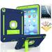 iPad Air 2 Case with Soft Screen Protector Dteck Heavy Duty Shockproof Three Layer Plastic and Silicone Protective Cover with Kickstand For Apple iPad Air 2 (A1566/A1567) Navy/Green