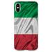 DistinctInk Clear Shockproof Hybrid Case for iPhone XS Max (6.5 Screen) - TPU Bumper Acrylic Back Tempered Glass Screen Protector - Italian Flag Italy Waving Red White Green - Love of Italy