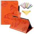 Dteck Folio Case For Amazon Kindle Paperwhite 6 Lightweight Embossed Butterfly PU Leather Flip Stand Case Cover with Card/Stlylus Holder Orange
