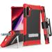 Case with Clip for Galaxy Note 10 Red Tri-Shield [Military Grade] Rugged Cover with Metal Kickstand [Wrist Strap Lanyard + Belt Hip Holster] for Samsung Galaxy Note 10 Phone (SM-N970 SM-N971)