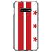 DistinctInk Clear Shockproof Hybrid Case for Samsung Galaxy S10e (5.8 Screen) - TPU Bumper Acrylic Back Tempered Glass Screen Protector - Washington DC Flag - US State Flag
