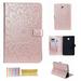 Galaxy Tab A 8.0 2018 Case Dteck Slim Fit Embossed Flower Pattern PU Leather Folio Stand Case with Card Holders Cover for Samsung Galaxy Tab A 8 inch 2018 Release SM-T387 Tablet Rosegold