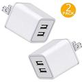 2 Pack USB Charger 12W Dual 2-Port 2.4 Amp Wall Charger USB Plug Charger Wall Plug Power Adapter Fast Charging Cube Compatible with Apple iPhone iPad Samsung Galaxy Note HTC LG & More