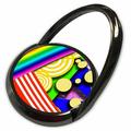 3dRose Yellow Red Pink Green Aqua Stripes and Floating Discs in a Three D Type Shadow Box - Phone Ring (phr_52466_1)