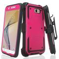 For Samsung Galaxy J7 V J7 Perx J7 Sky Pro J7 2017 Case Rugged Full-Body Armor [Built-in Screen Protector] Heavy Duty Holster Shell Combo Case for - Hot Pink