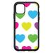 DistinctInk Custom SKIN / DECAL compatible with OtterBox Symmetry for iPhone 11 Pro MAX (6.5 Screen) - White Multi Color Hearts