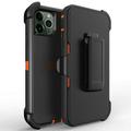 For Apple iPhone 11 Heavy Duty Defender Armor Hybrid Case Cover With Clip Black/Orange