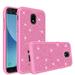 For Samsung Galaxy J3 (2018) Case Express Prime 3 (SM-J337A)/ Galaxy J3 Achieve Case Cute Girls Women Glitter Bling Silicone Shock Proof [Screen Protector] Dual Layer Phone Case Cover - Hot Pink