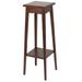 39.5 Inch Plant Stand with Tapered Slanted Legs and Bottom Shelf, Brown - 39 H x 12 W x 12 L Inches