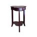 Clover Shaped Wooden End Table with Flared Legs, Cherry Brown - 28 H x 18.2 W x 18.7 L Inches