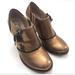 Anthropologie Shoes | Anthropologie Faryl Robin Gold Leather Heel Bootie | Color: Brown/Gold | Size: 7